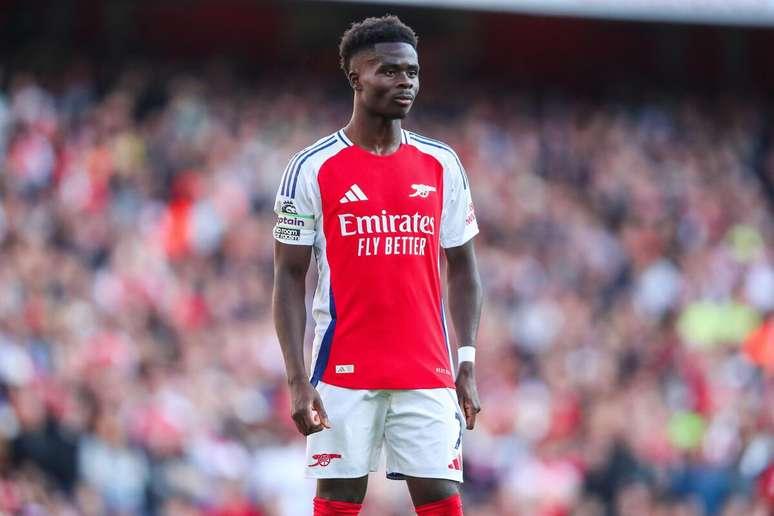 Bukayo Saka (Arsenal) durante jogo contra o Southampton, no dia 05.10.2024