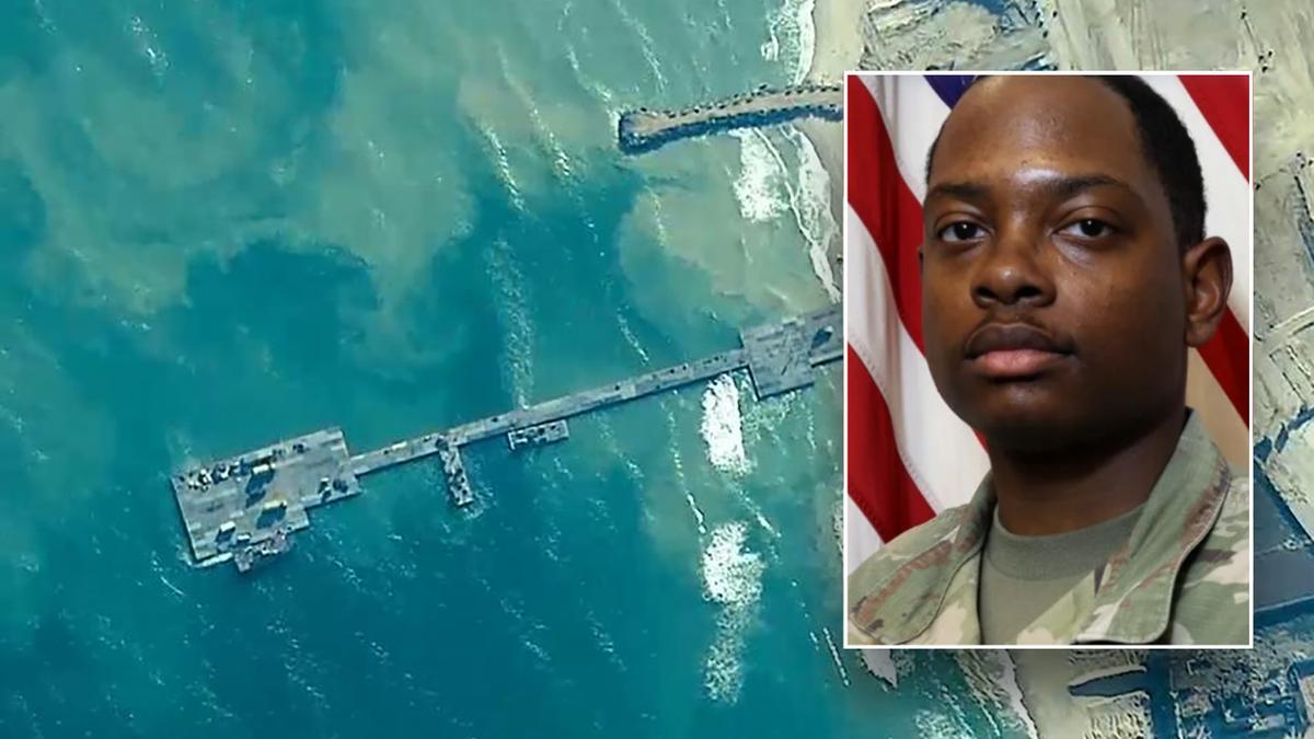 Sargento Quandarius Davon Stanley durante a missão no Gaza Pier