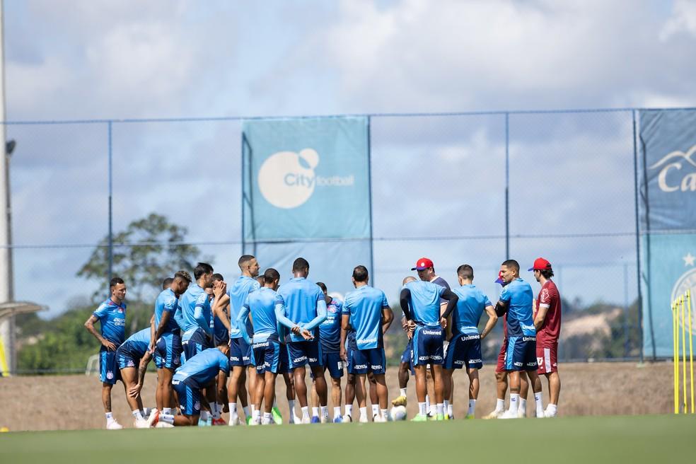 Rogério Ceni com elenco do Bahia