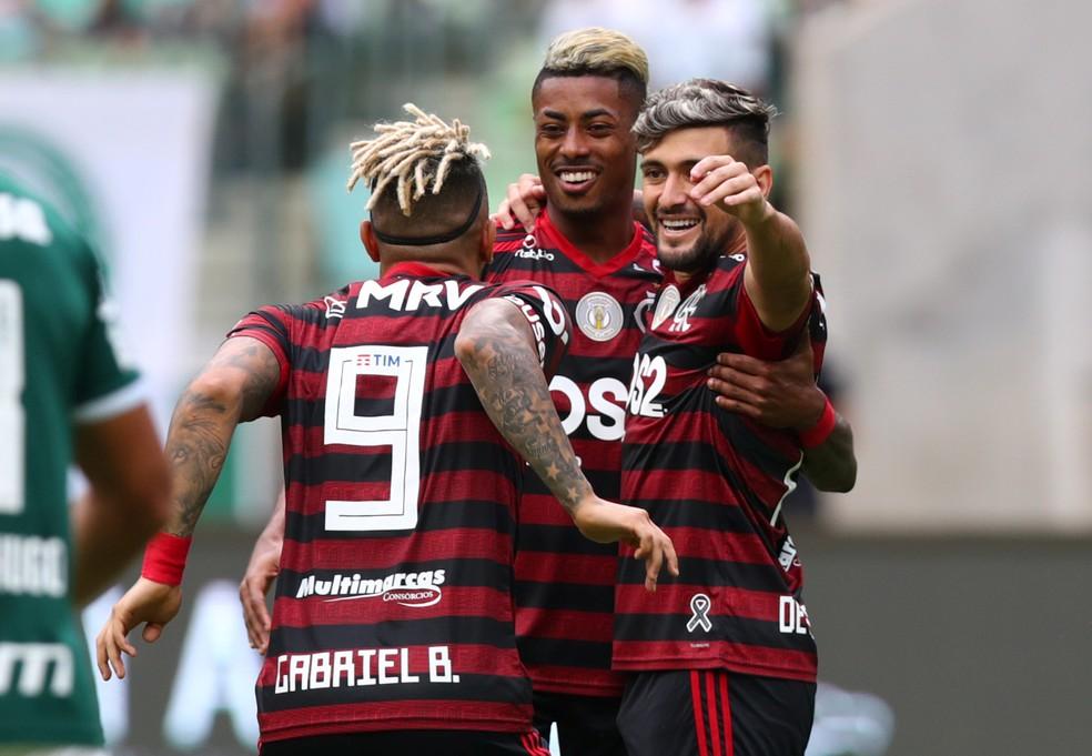 Gabigol, Bruno Henrique e Arrascaeta, Flamengo