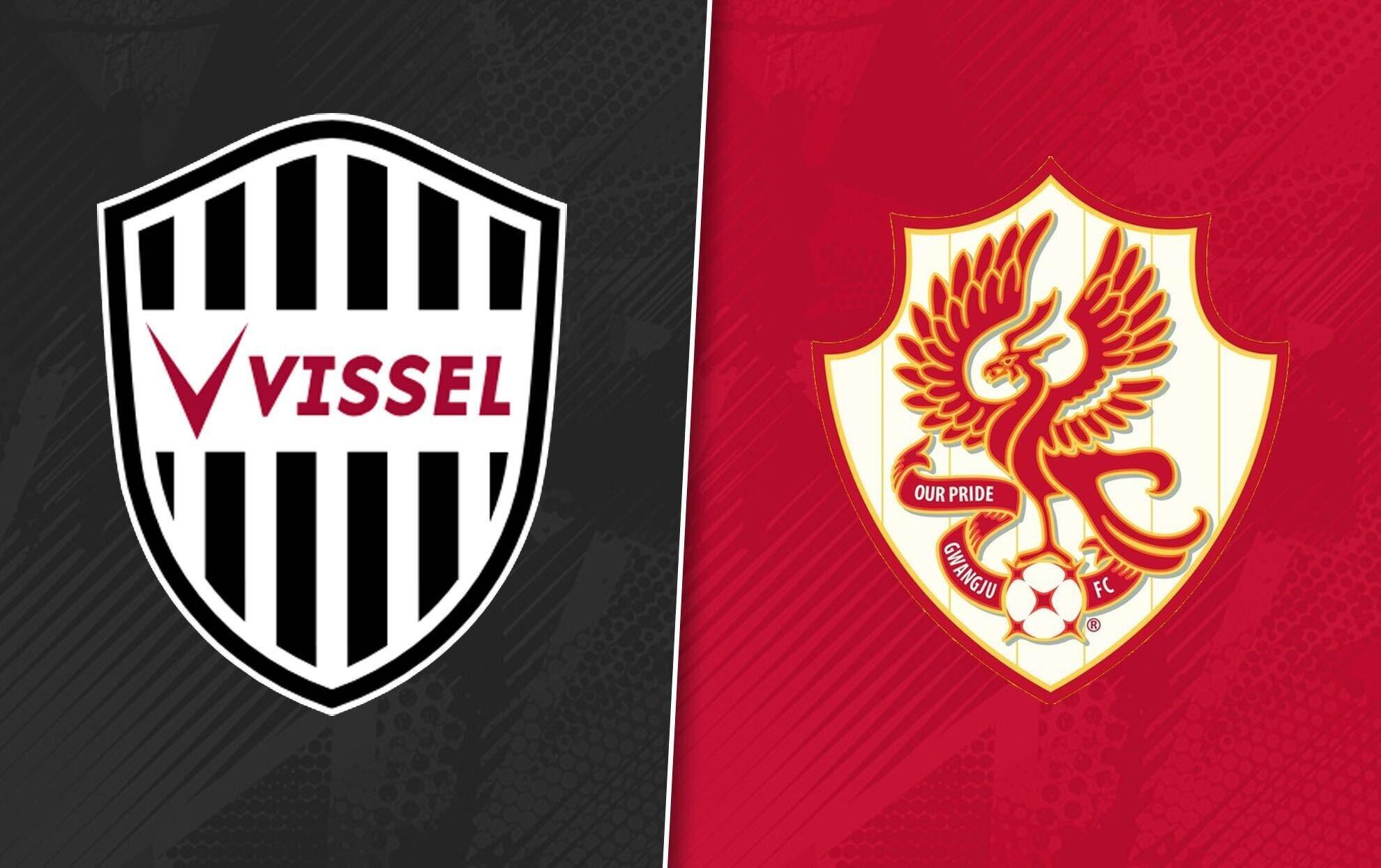 Vissel Kobe e Gwangju FC em uma partida de futebol.