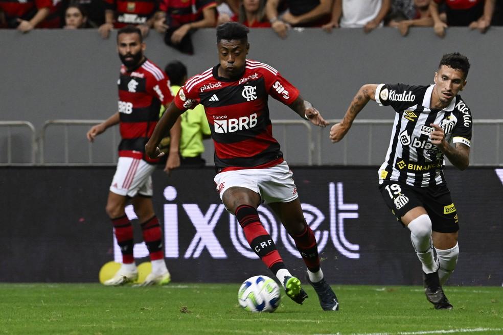 Bruno Henrique em Flamengo x Santos, jogo que iniciou a investigação