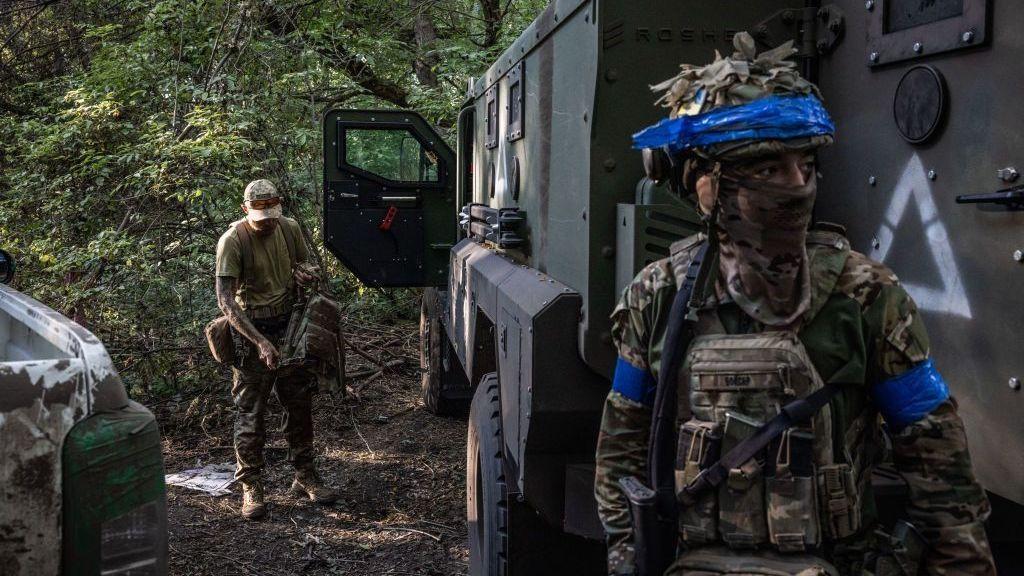 Comandante de unidade de drones da Ucrânia em território controlado pelas forças ucranianas em Kursk, na Rússia.