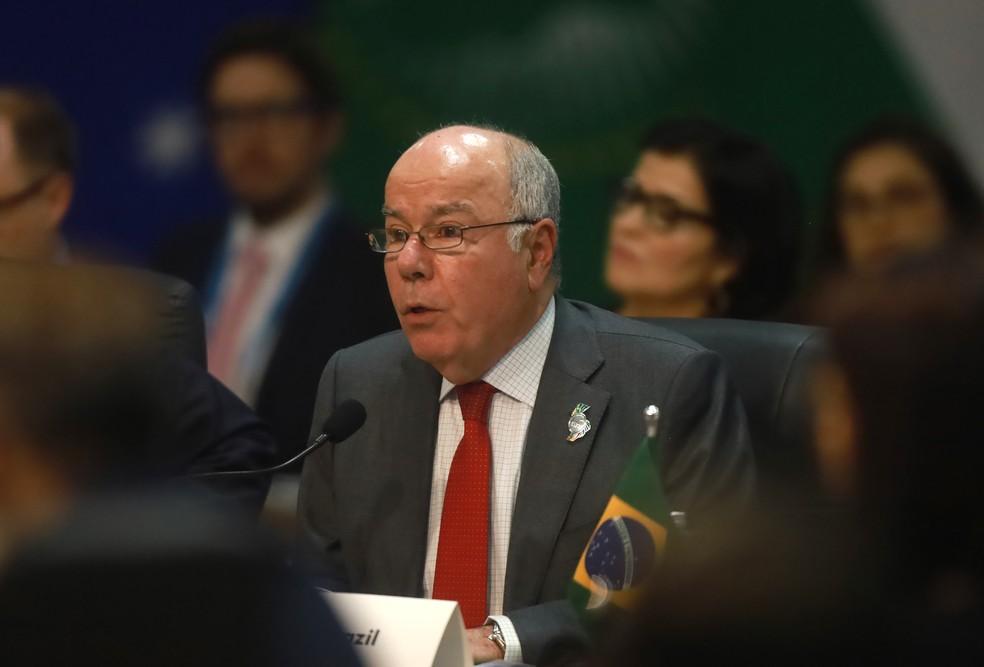 Ministro Mauro Vieira durante reunião de chanceleres do G20