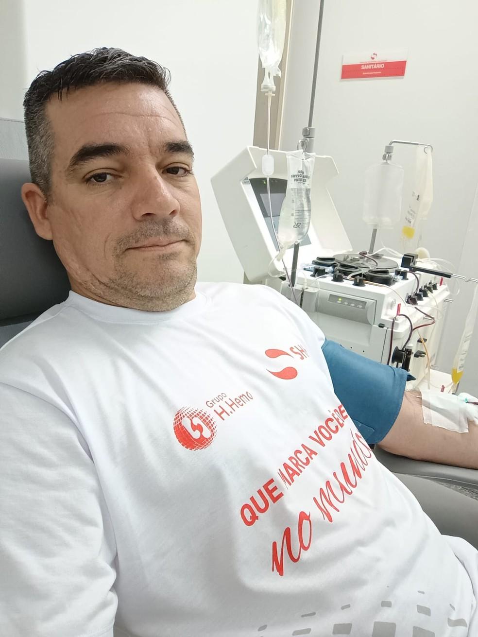 Marcos Roberto dos Santos, de 44 anos, já fez 115 doações de sangue desde os anos 2000.