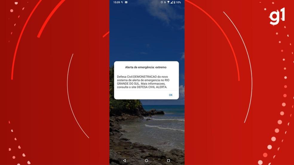Alerta de emergência enviado para celulares de moradores do RS como teste