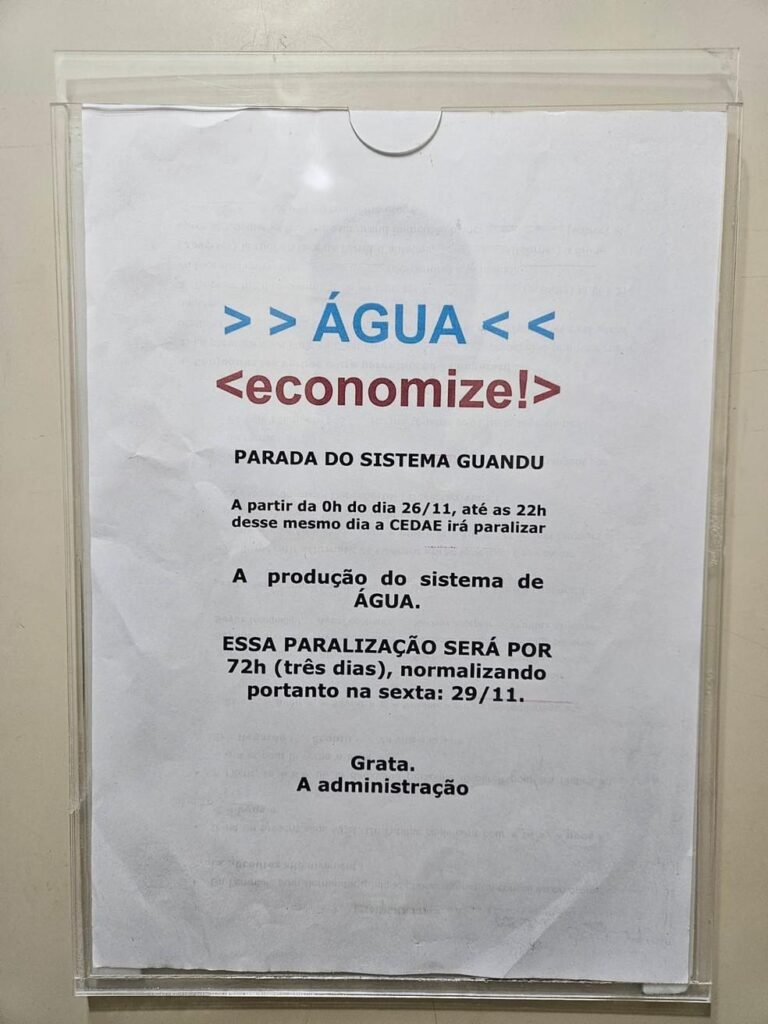 Falta d’água no Rio de Janeiro: Manutenção na ETA Guandu e Rompimento de Adutora Atrapalham Abastecimento