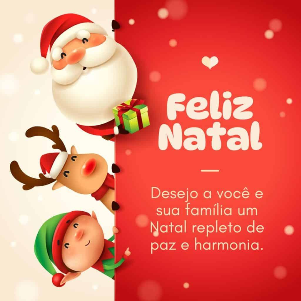 Cartão de Natal com personagens natalinos