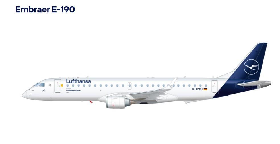 Imagem da aeronave Embraer E-190.