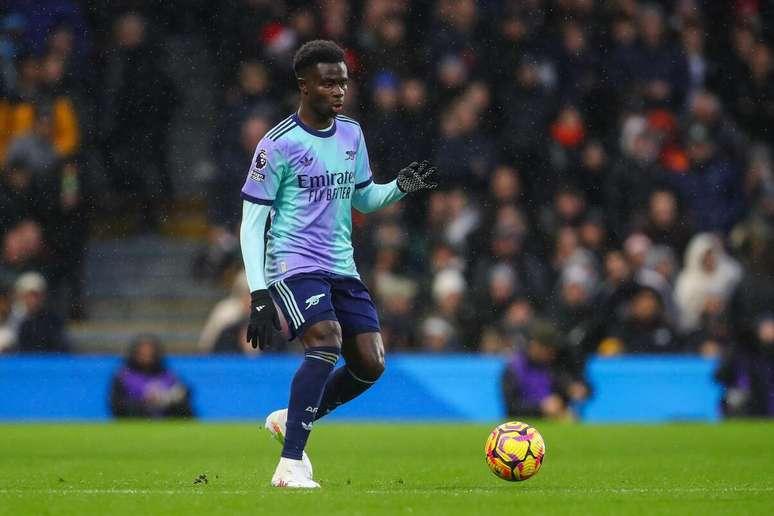 Bukayo Saka (Arsenal) durante jogo contra o Fulham, no dia 08.12.2024