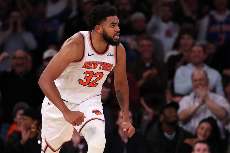 Karl Anthony-Towns do New York Knicks durante uma partida