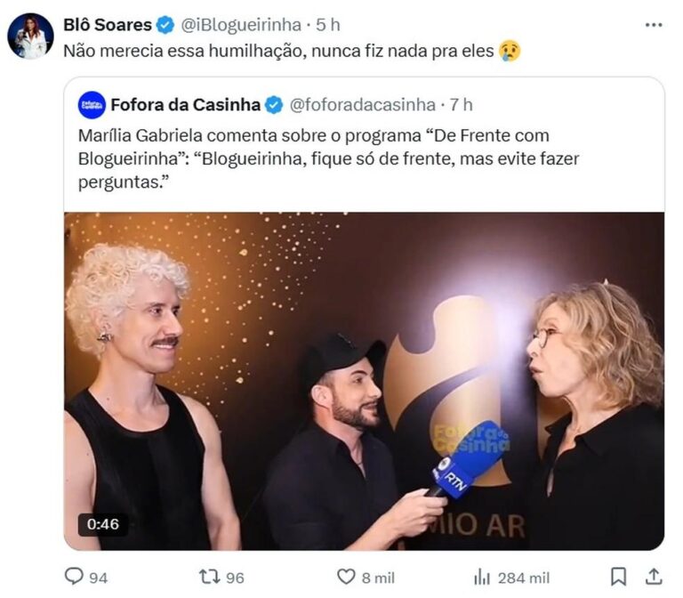 Marília Gabriela critica Blogueirinha: “Não merecia essa humilhação”