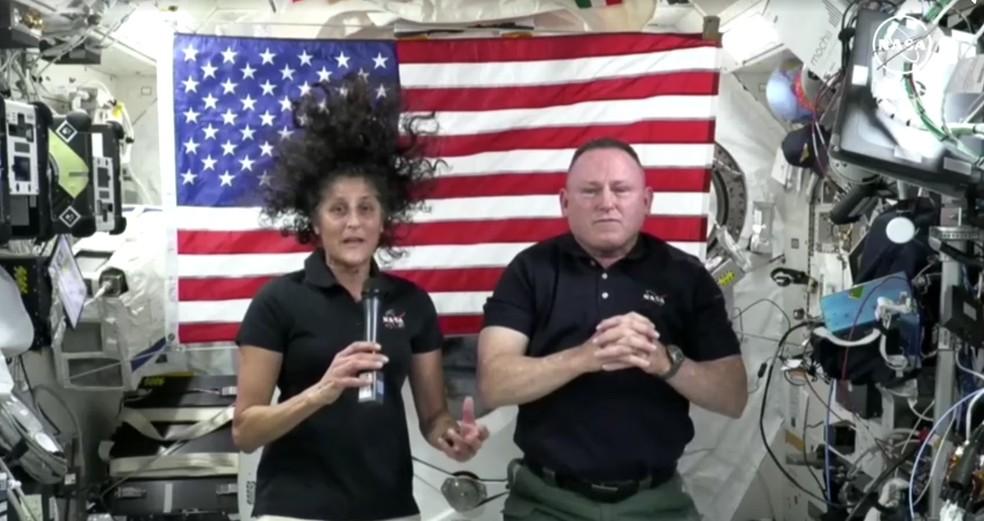 Suni Williams e Butch Wilmore, astronautas da Nasa que estão à bordo da espaçonave Starliner.