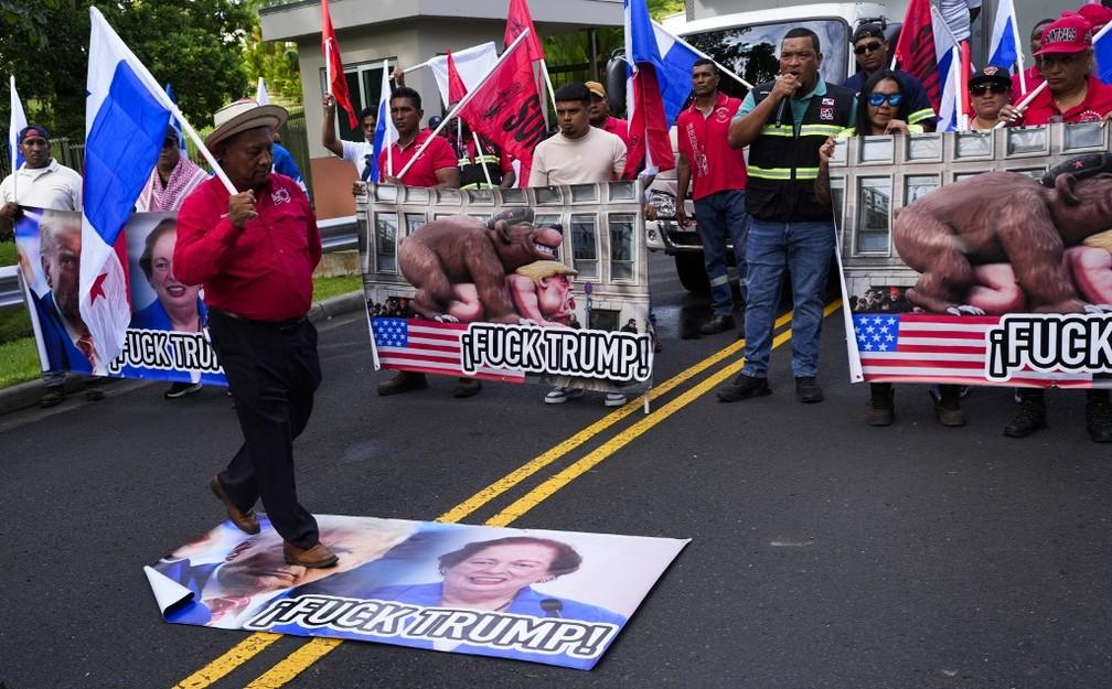 Protesto no Panamá contra declaração de Trump