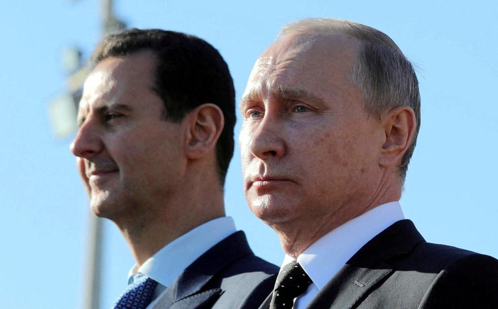 Bashar al-Assad e Vladimir Putin em 2017