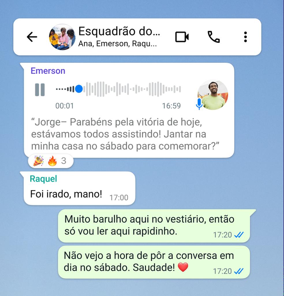 WhatsApp começa a liberar recurso de transcrição de áudios.