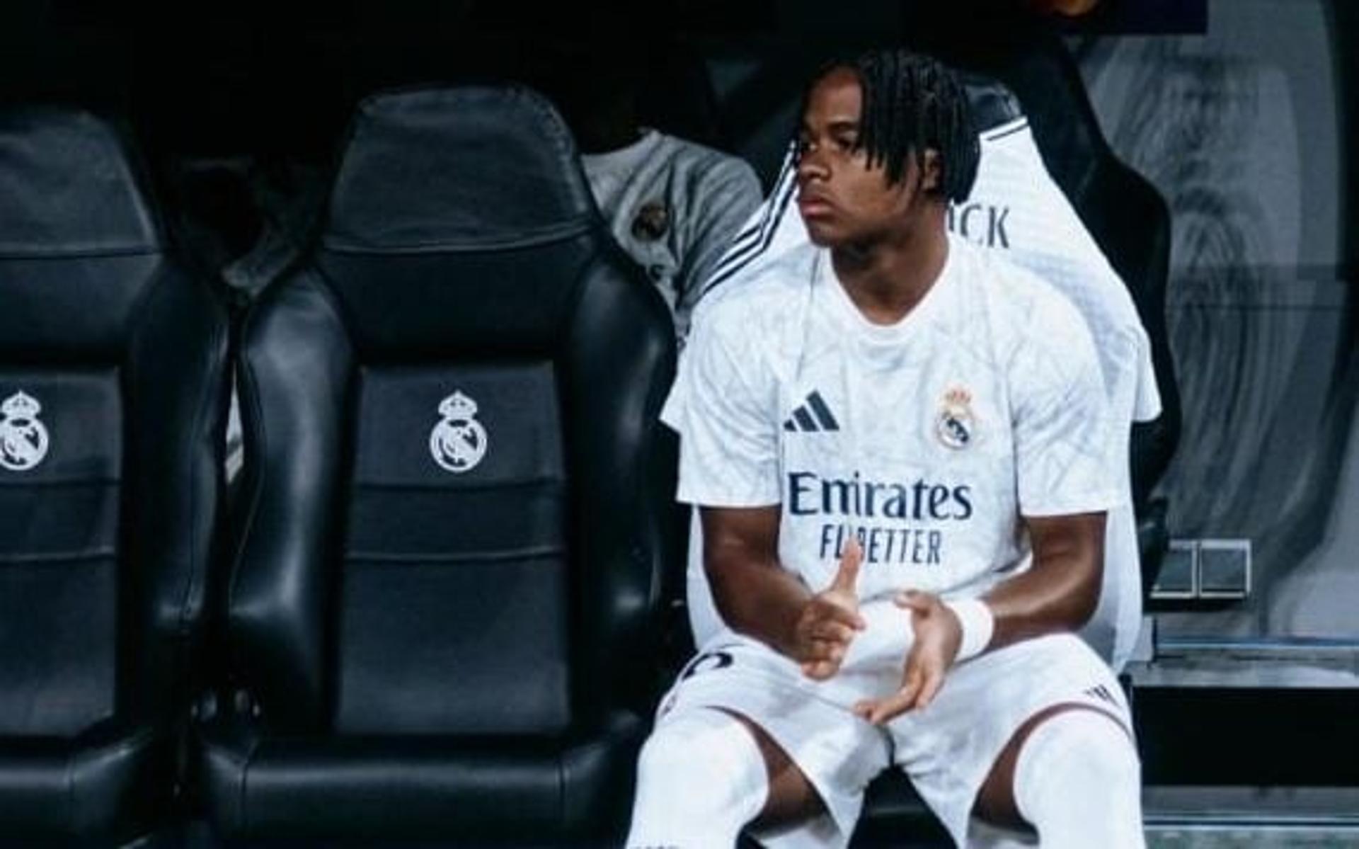 Endrick no banco de reservas do Real Madrid