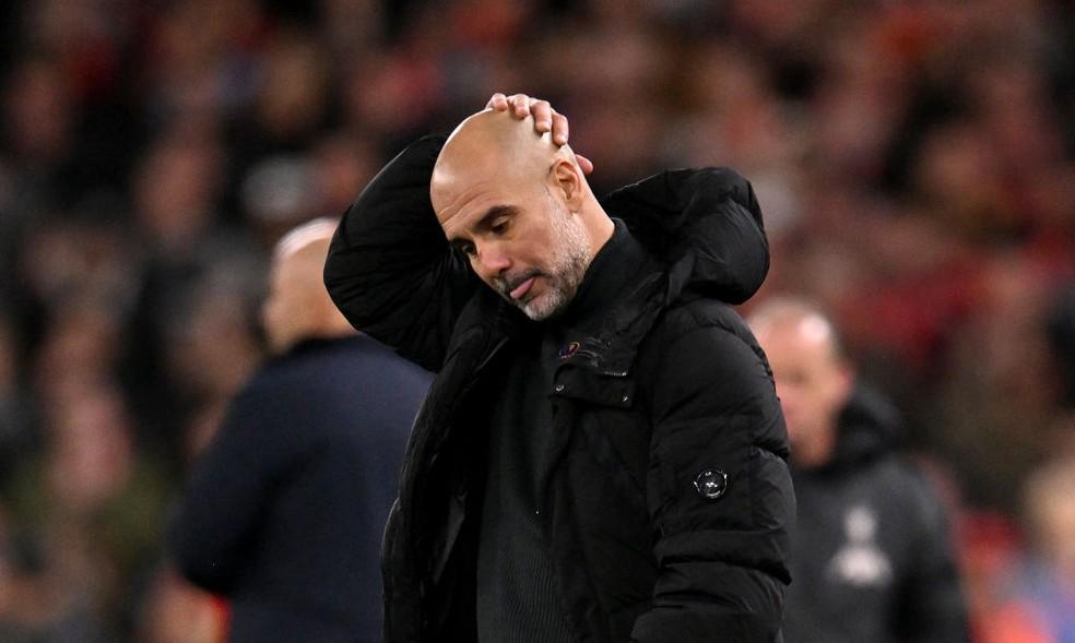 Pep Guardiola, treinador do Manchester City