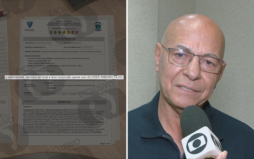 Boletim de ocorrência registrado pela mãe