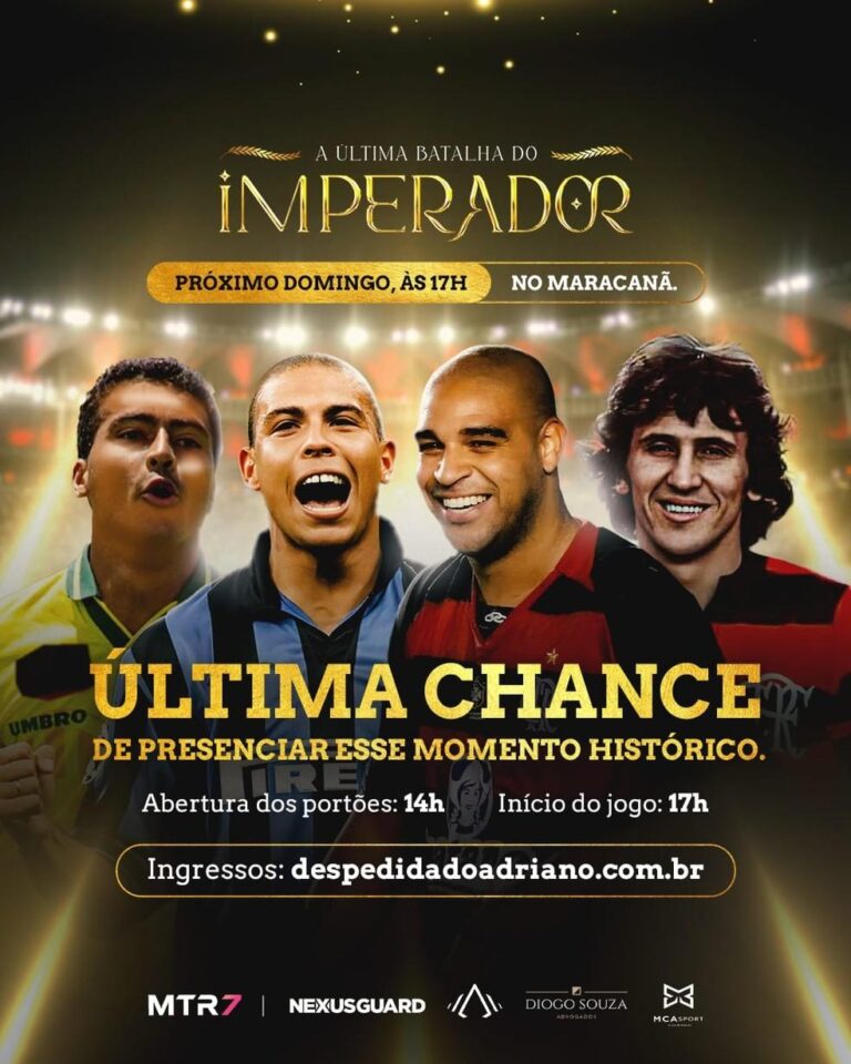 Despedida do Imperador: Adriano sai dos gramados em grande estilo