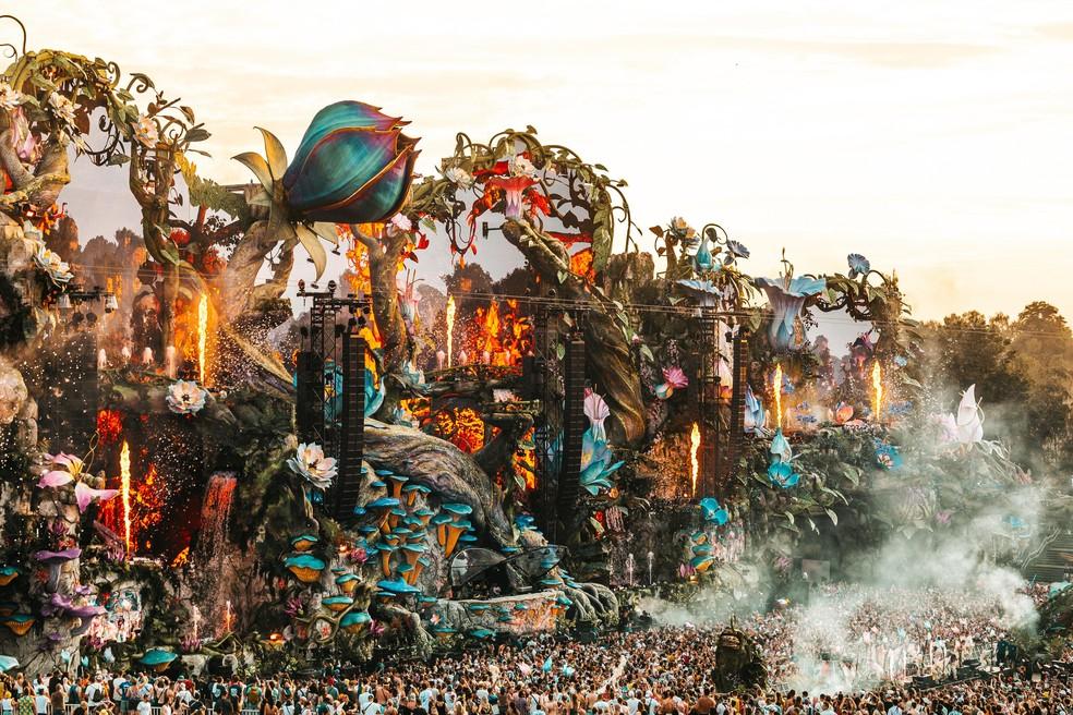 Palco principal do Tomorrowland que será trazido da Bélgica para a edição brasileira em 2025.