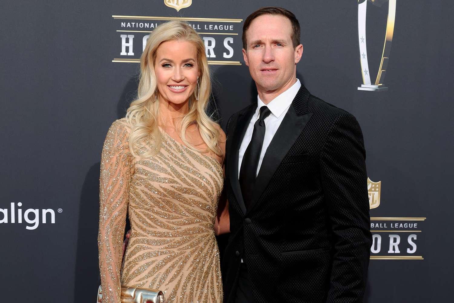 Brittany Brees e Drew Brees no 13º Prêmio NFL Honors, em Las Vegas, Nevada.