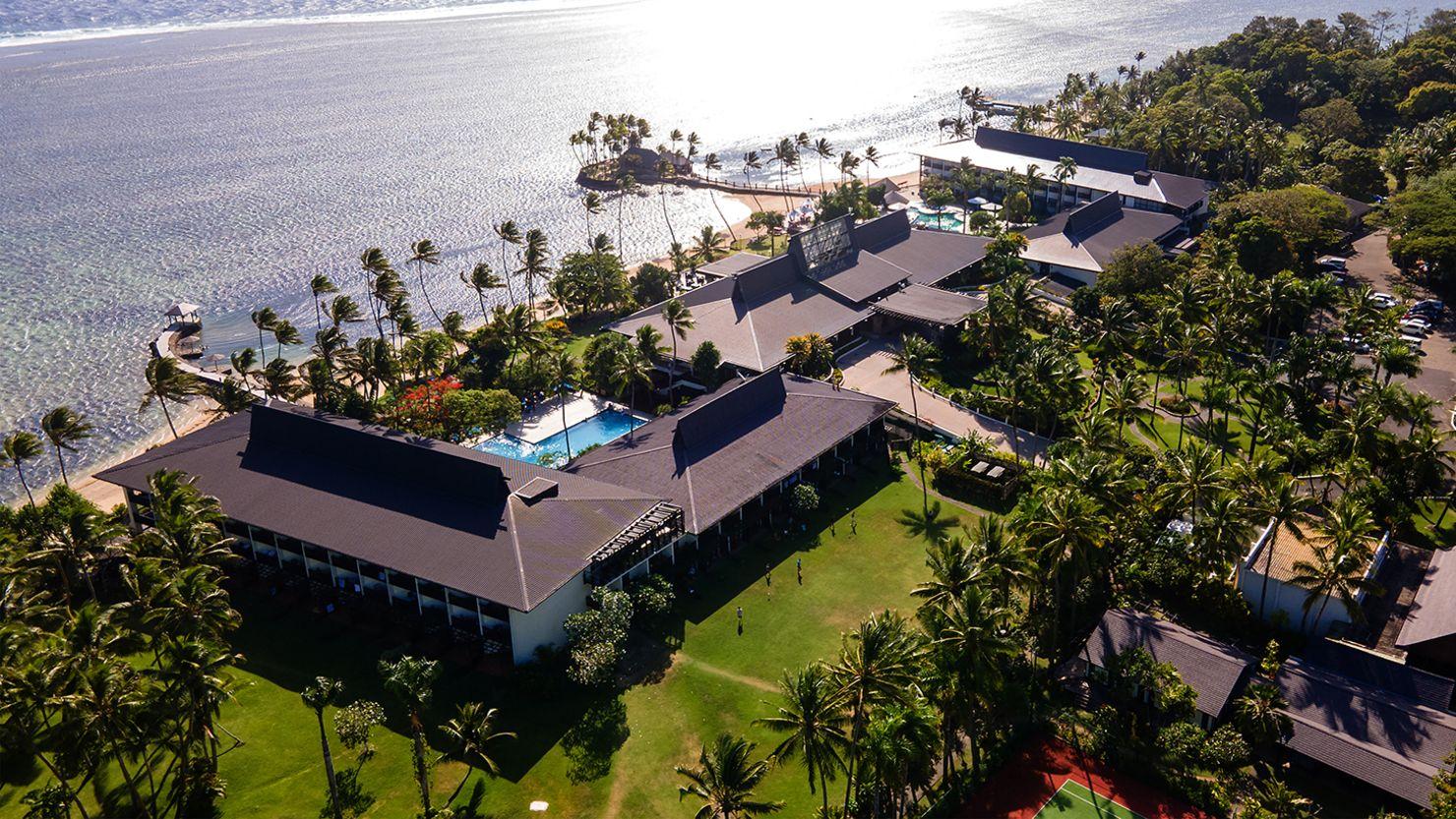 Aerial view of Warwick Fiji resort