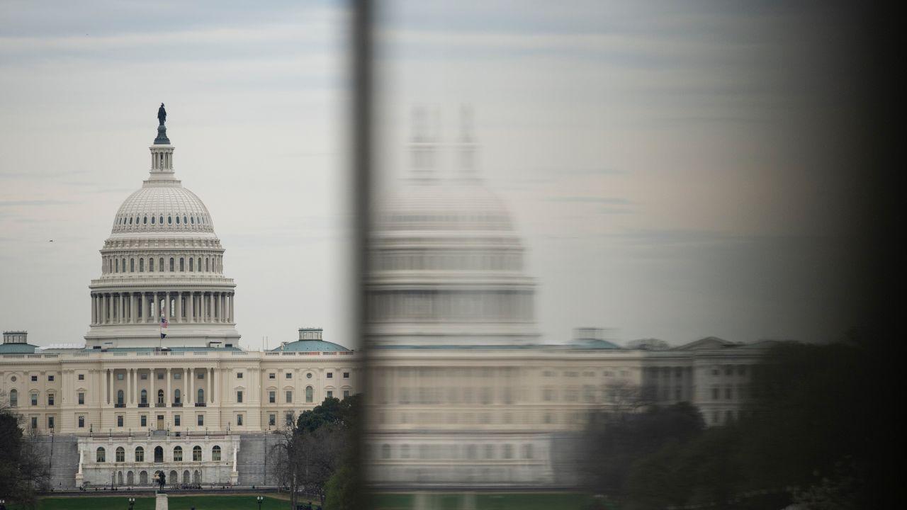 Vista geral do Capitólio dos EUA em Washington, D.C.