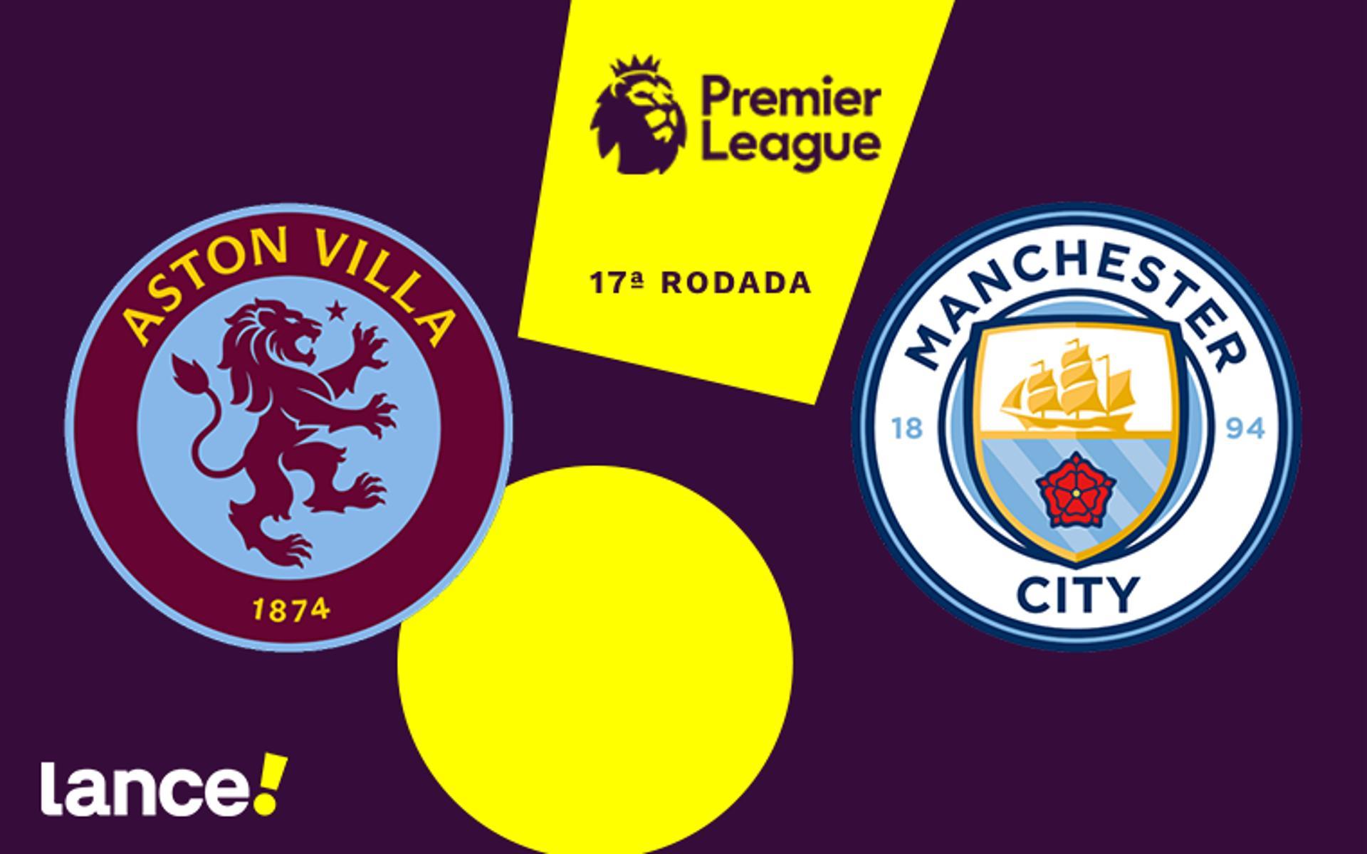 Aston Villa e Manchester City em partida da Premier League