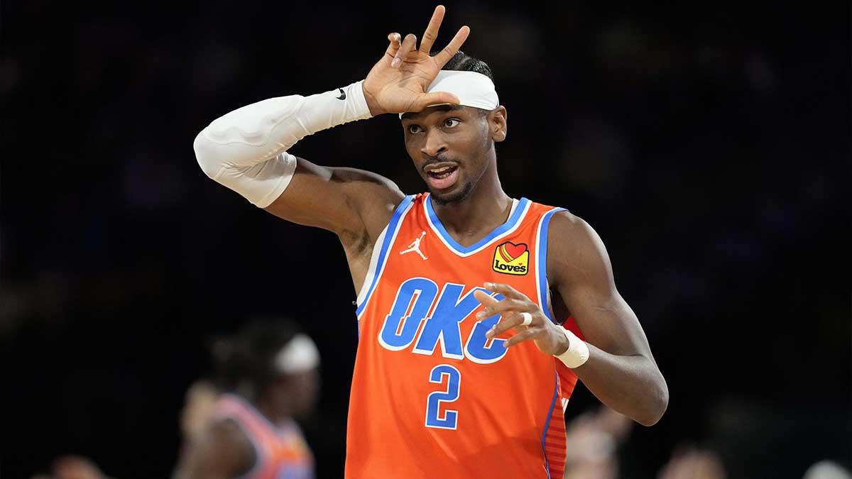 Thunder guard Shai Gilgeous-Alexander durante a semifinal da NBA Cup