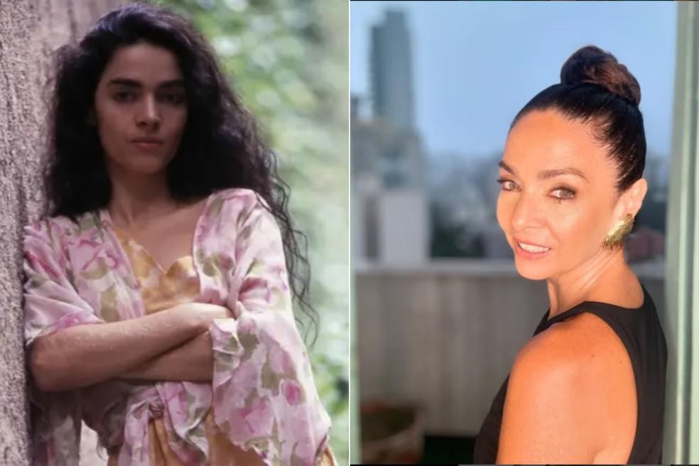 Cláudia Ohana em Tieta (1989) e atualmente