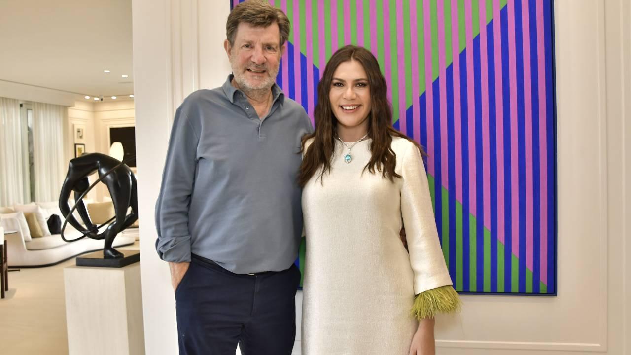 Roberto e Daniela Setúbal durante almoço para comemorar o sucesso da marca de moda D-Gaia.