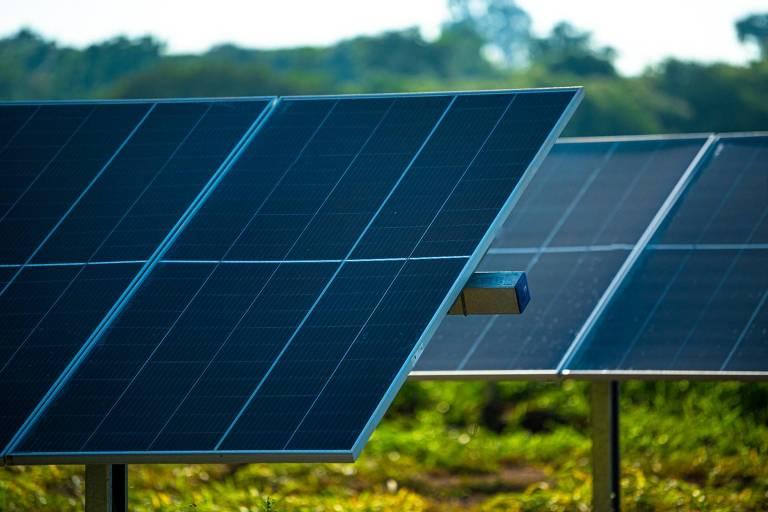 Painéis solares em campo