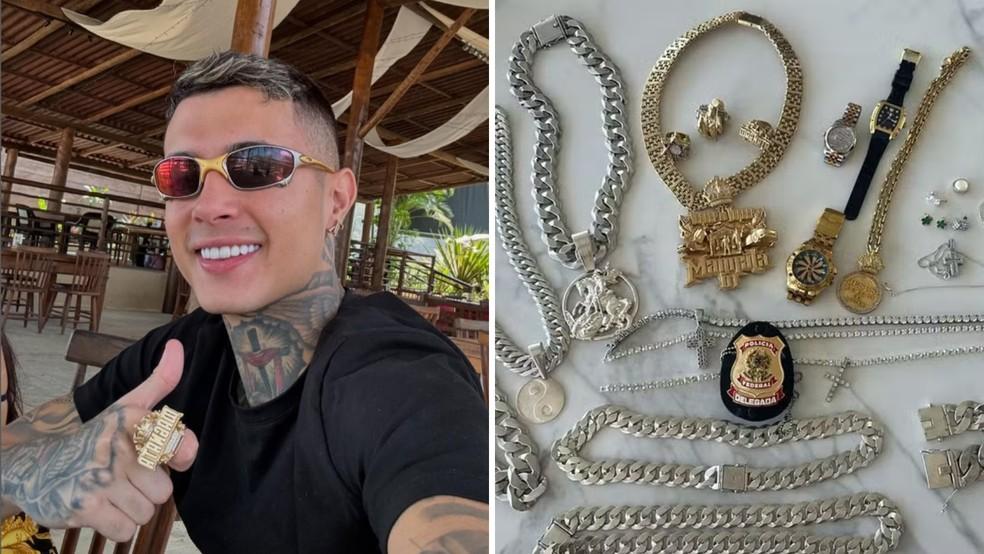 Alvo de operação da Polícia Federal, MC Paiva teve joias e carro de luxo apreendidos nesta quinta-feira (12)