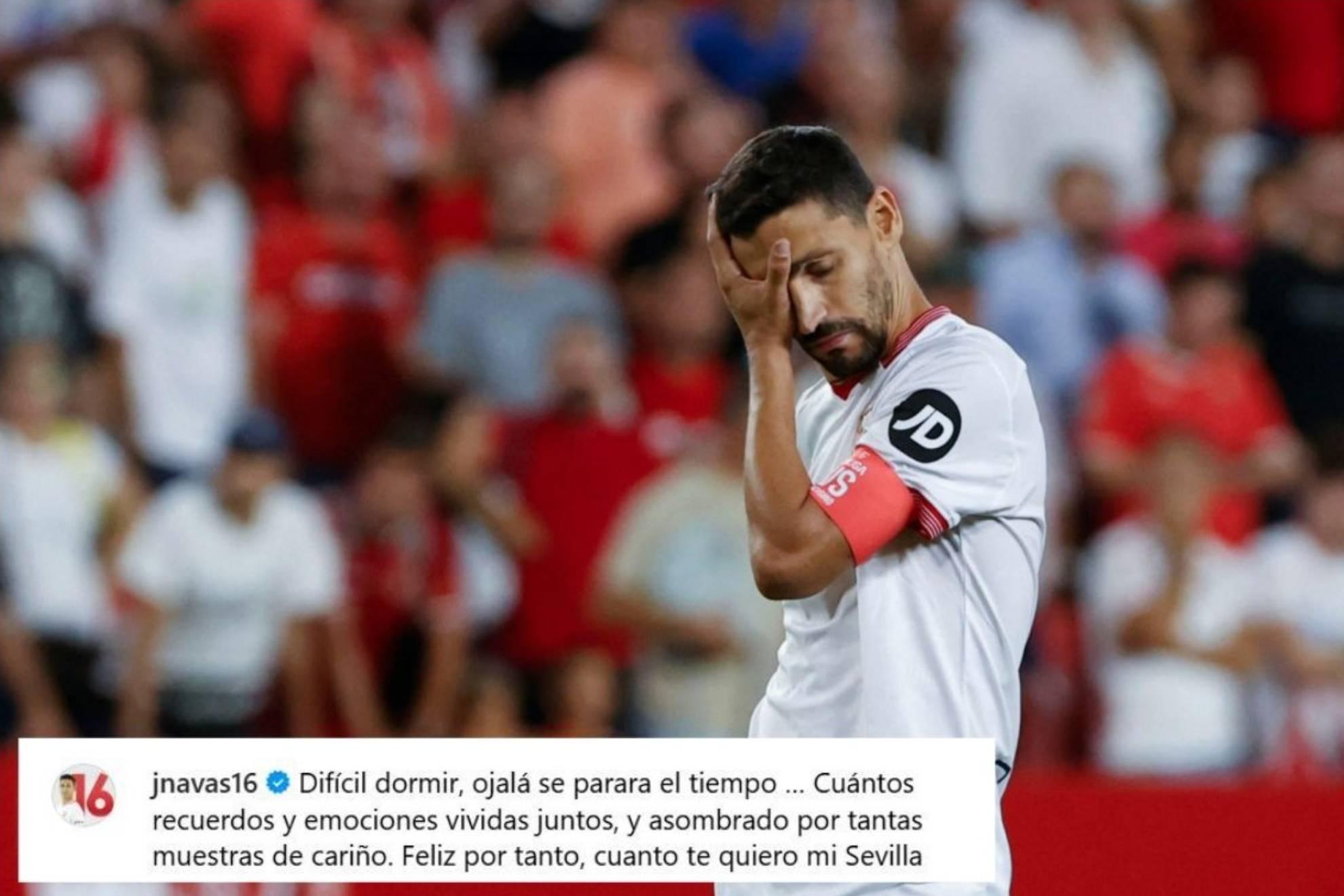 Navas e a publicação em seu perfil de Instagram