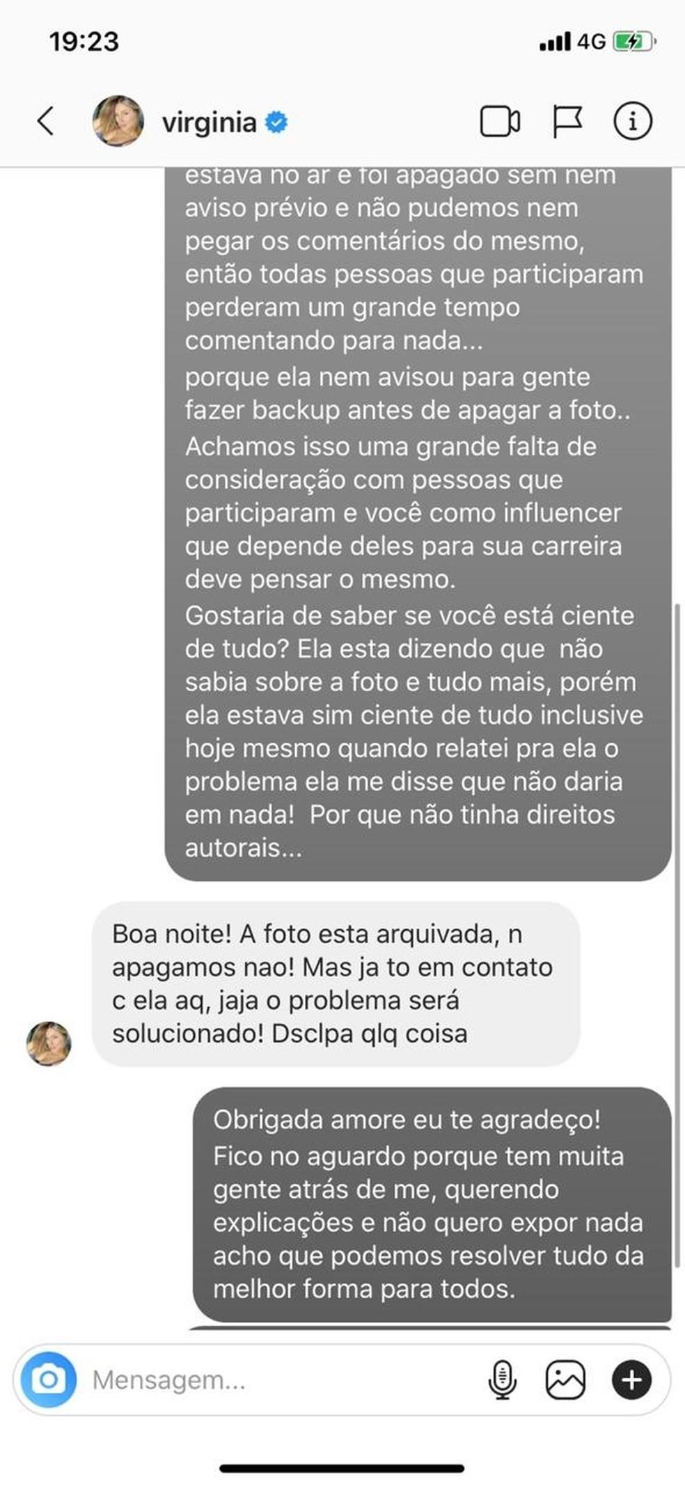 Print de conversa enviada por Dhaisa Do Carmo