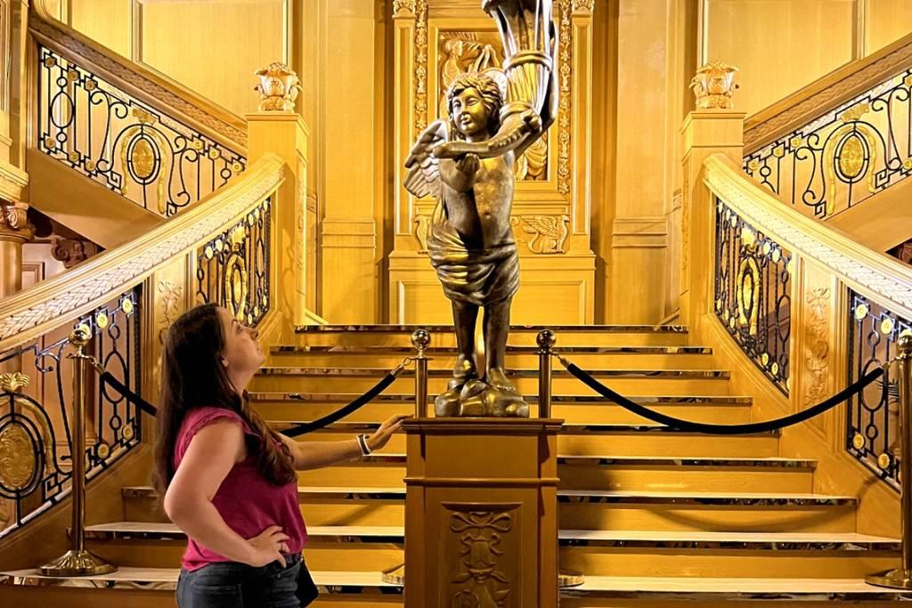 Recreated sections of the Titanic and artifacts on display