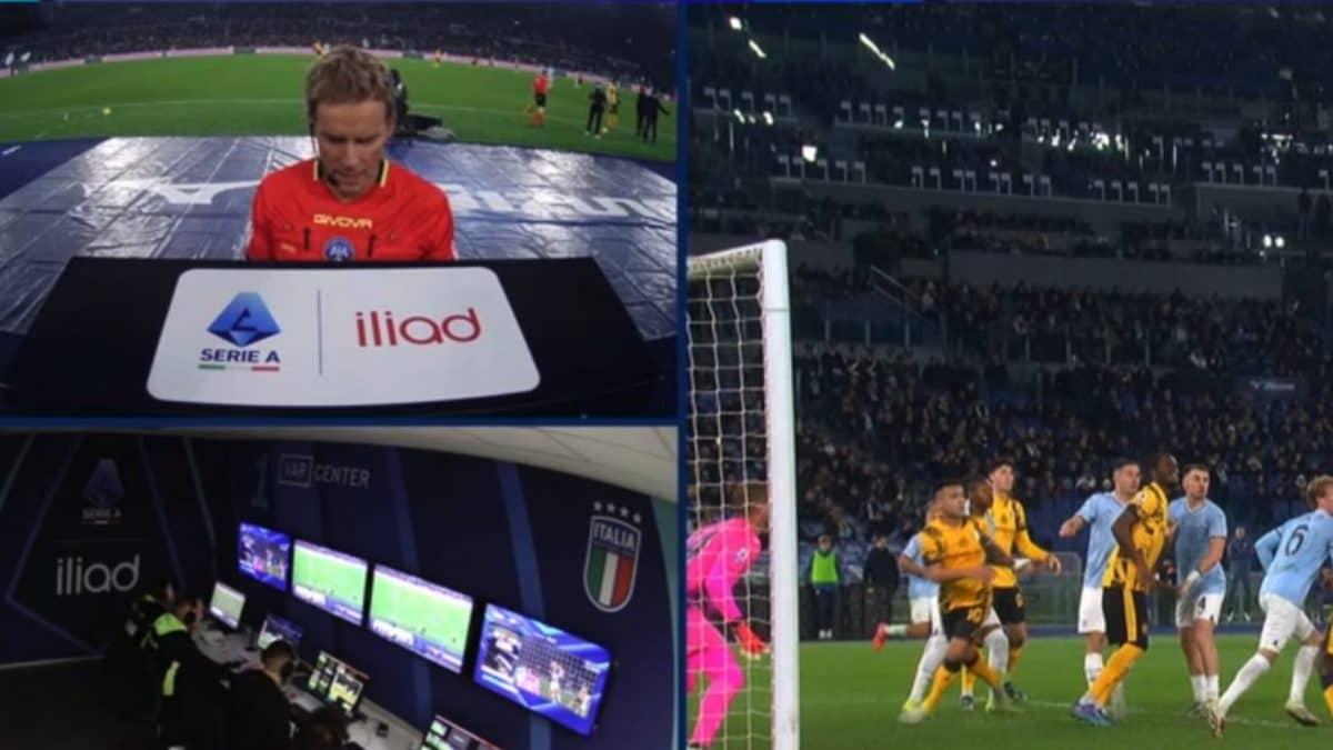 Jogadores em campo durante o jogo Lazio vs Inter.