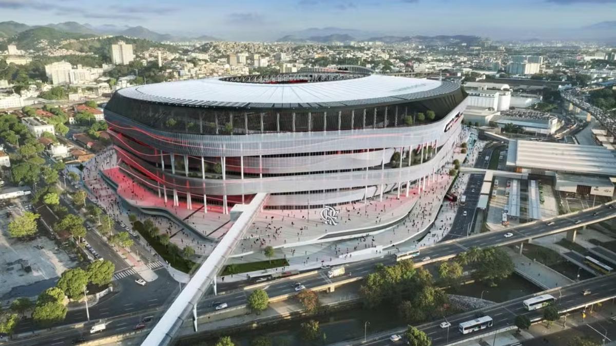 Projeto do novo estádio do Flamengo.