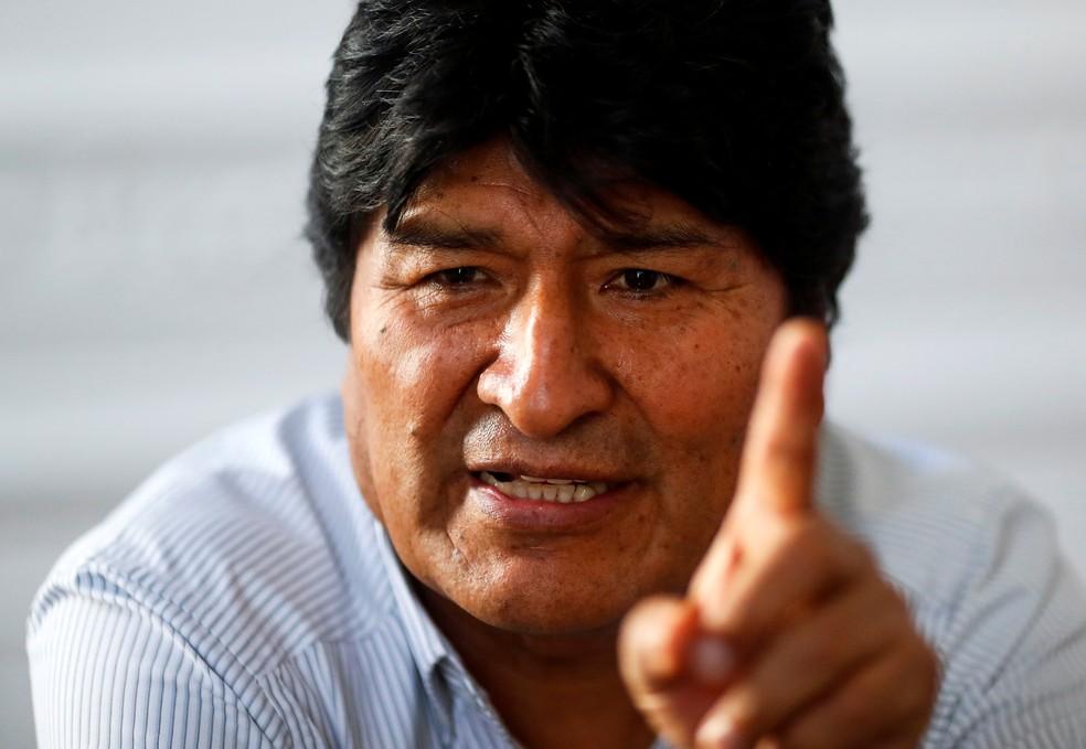 Evo Morales durante entrevista à agência Reuters