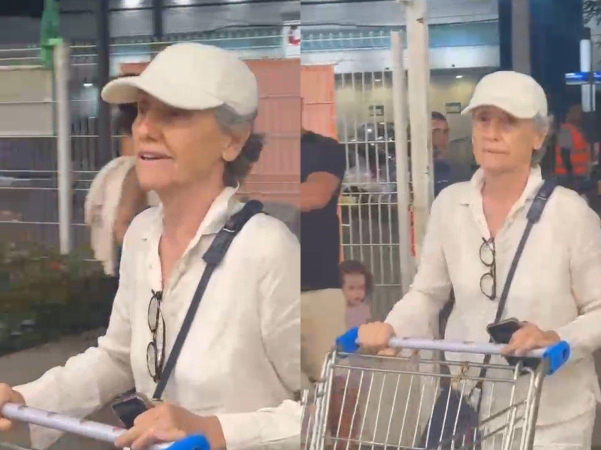 Atriz Cássia Kis, de 66 anos, hostiliza duas jovens dentro de um supermercado por conta da roupa usada por elas