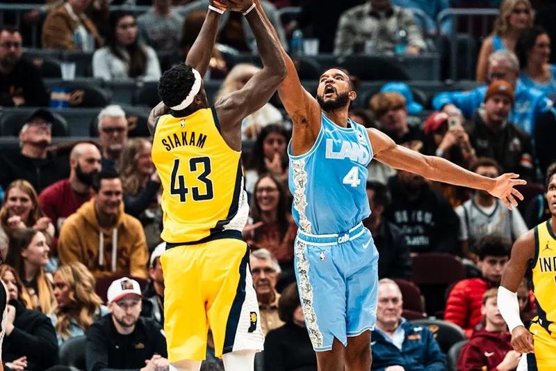 Tyrese Haliburton em ação na partida contra os Cavaliers.