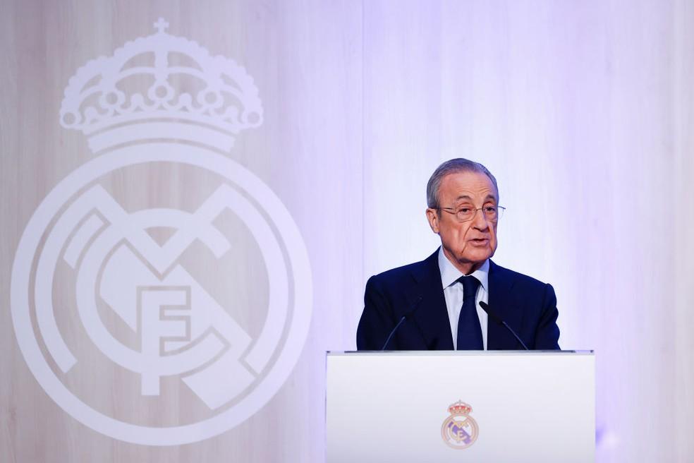 Florentino Pérez é o presidente do Real Madrid desde 2009 e vai concorrer a novo mandato — Foto: Getty Images