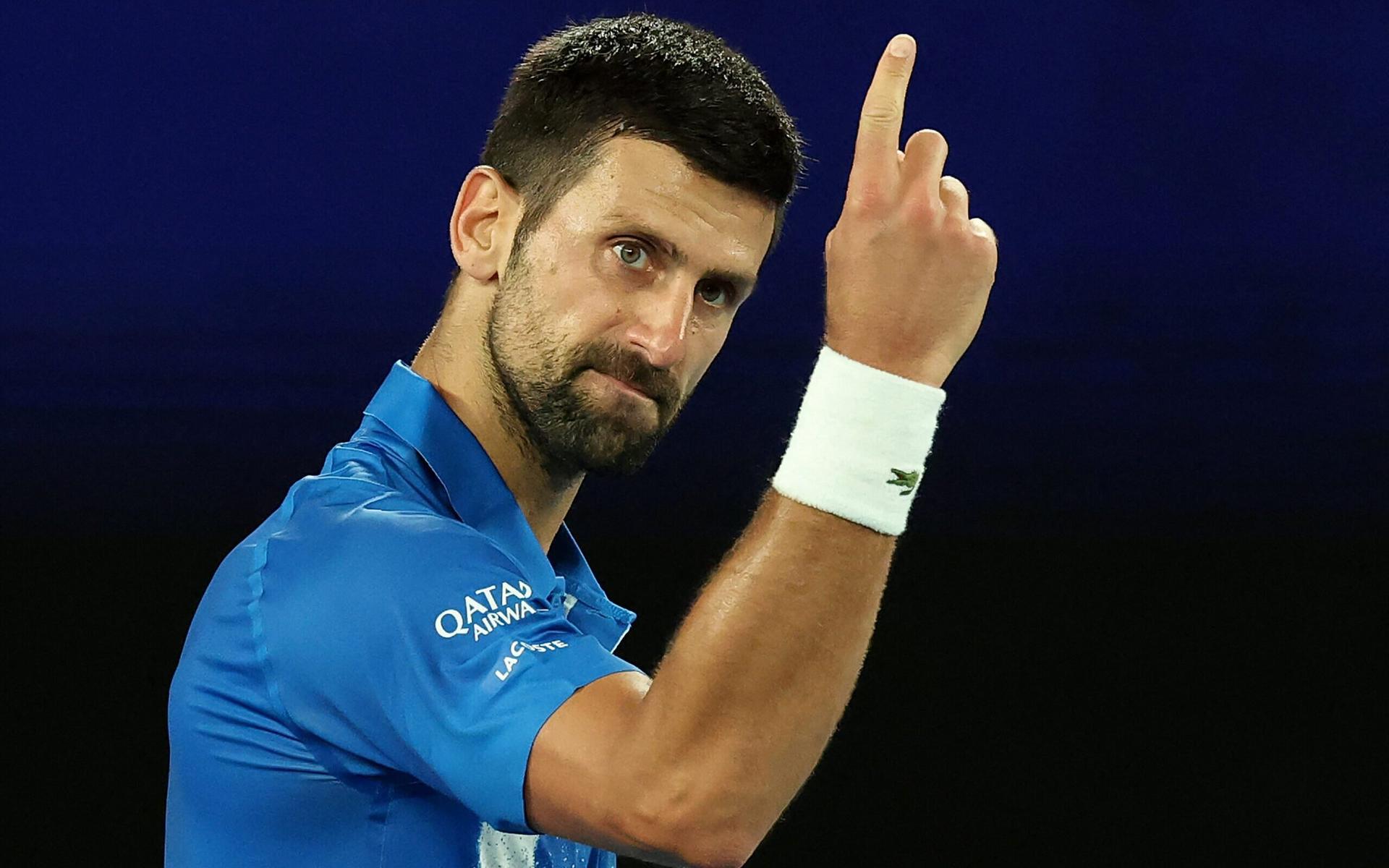 Novak Djokovic na partida do Australian Open 2025