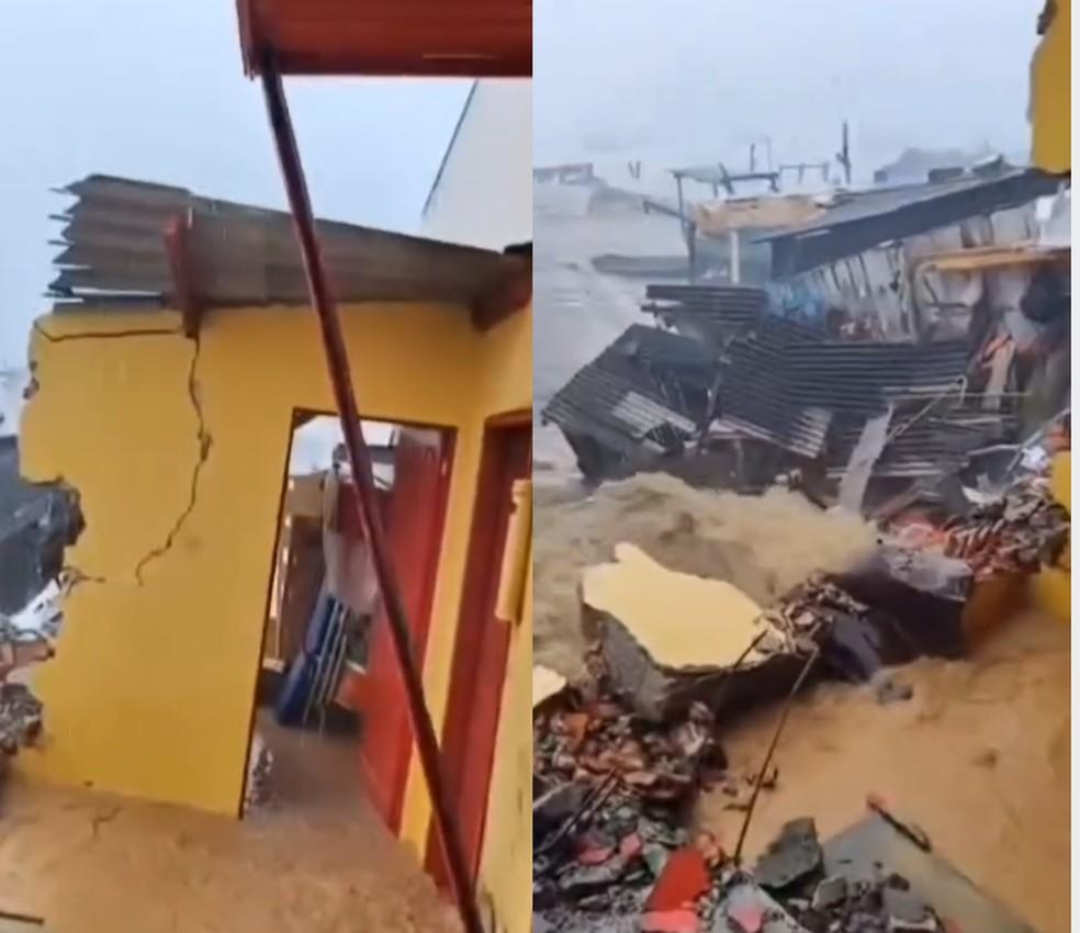 Quartel dos bombeiros em Governador Celso Ramos foi atingido por chuva