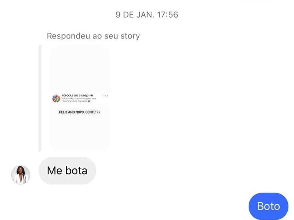 Mensagem trocada por Sarah Aline com seu amigo