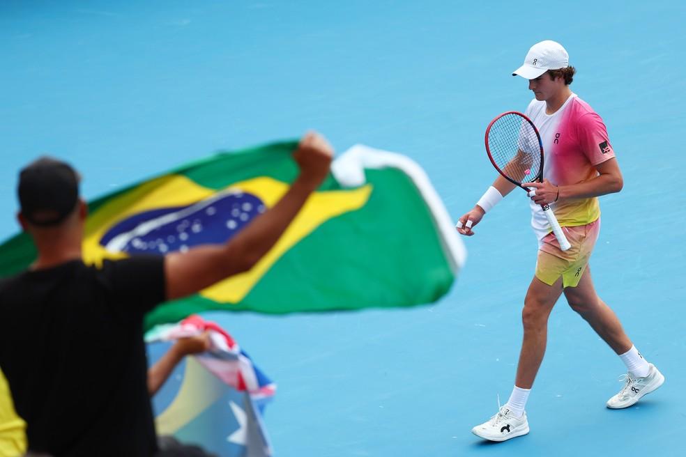 Torcida brasileira marcou presença na partida entre João Fonseca e Sonego