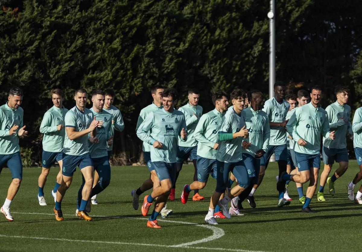 Jogadores do Racing em treino