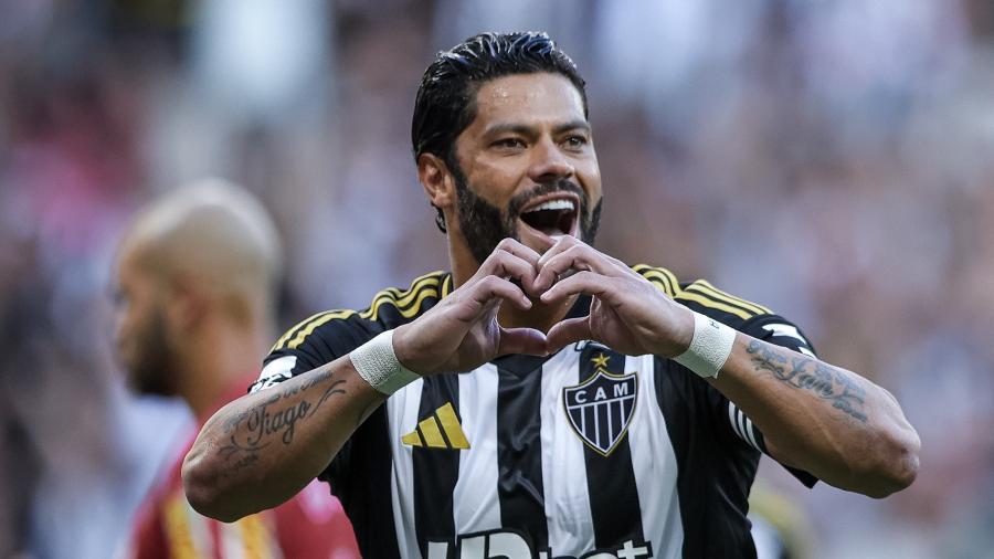 Hulk comemora gol em Atlético-MG x Tombense, duelo do Campeonato Mineiro