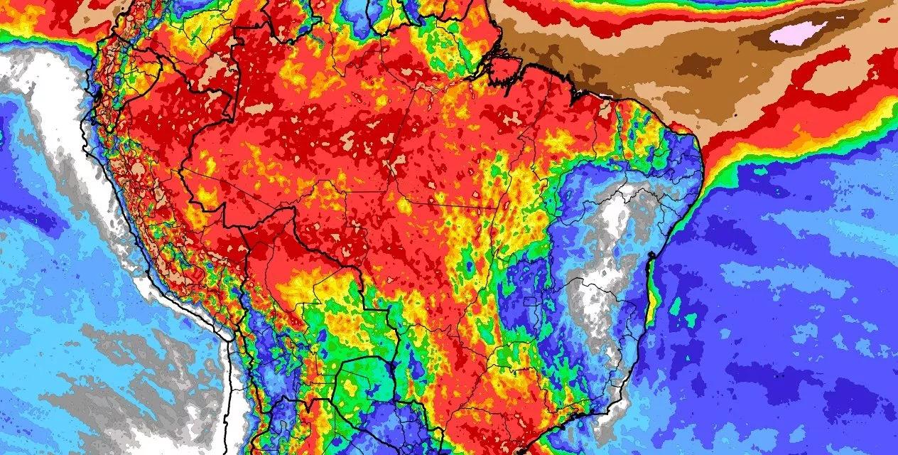 Mapa da previsão de chuva